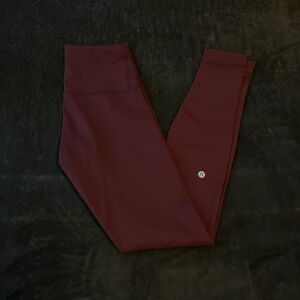 Size 6 Burgundy Lululemon Leggings